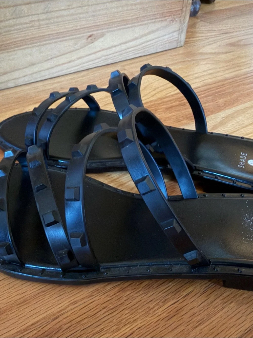 Shade & Shore Black Slip On Sandals. Women's Size 8. Never Worn.